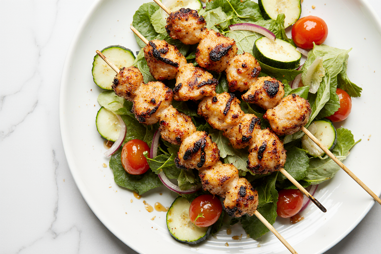BBQ Chicken Skewer Salad