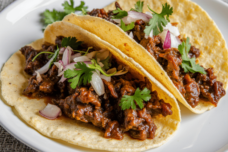 Garlic Butter Honey BBQ Beef Tacos