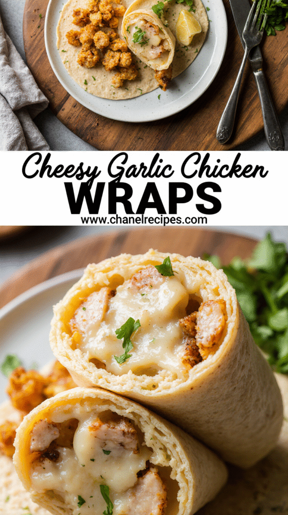 Cheesy Garlic Chicken Wraps
