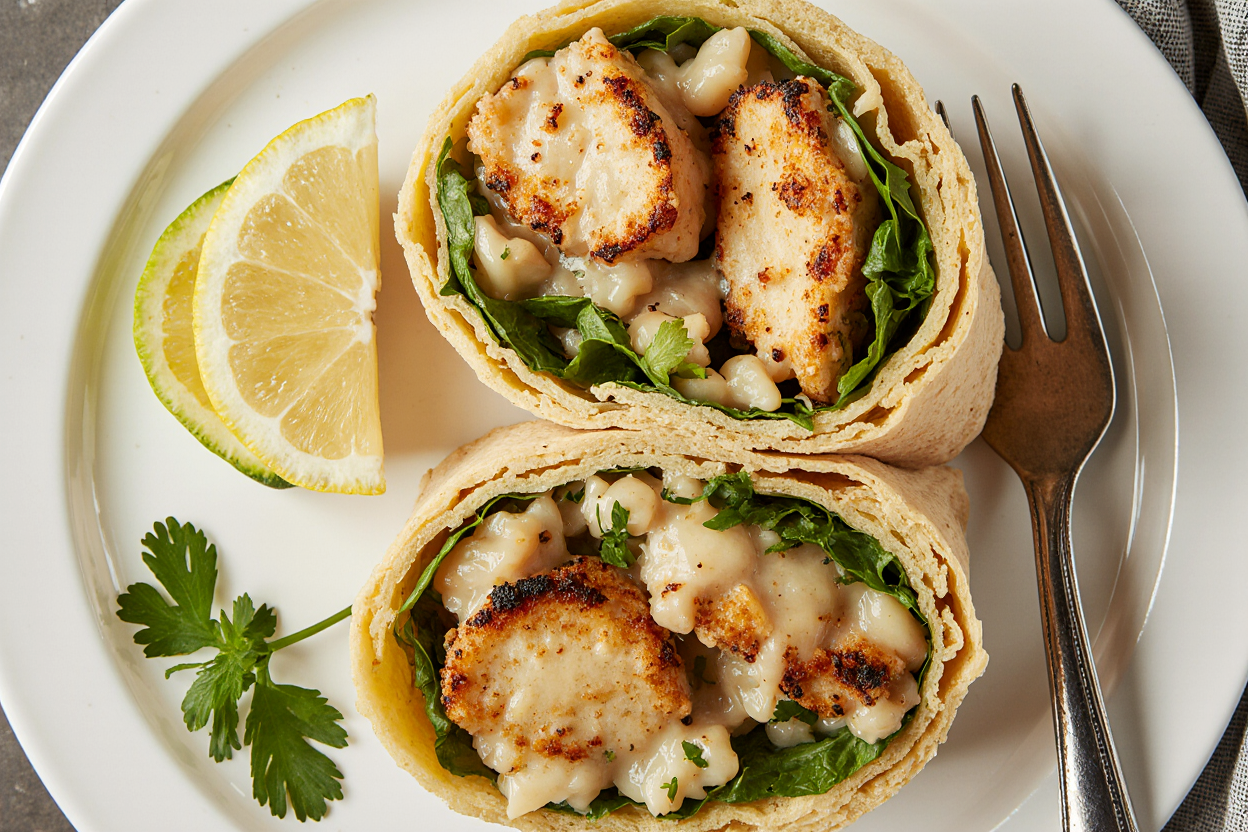 Cheesy Garlic Chicken Wraps