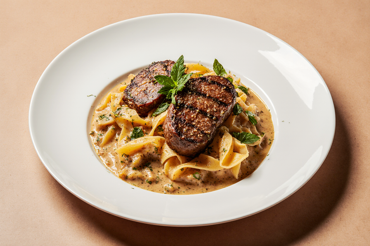 Garlic Butter Steak Pasta