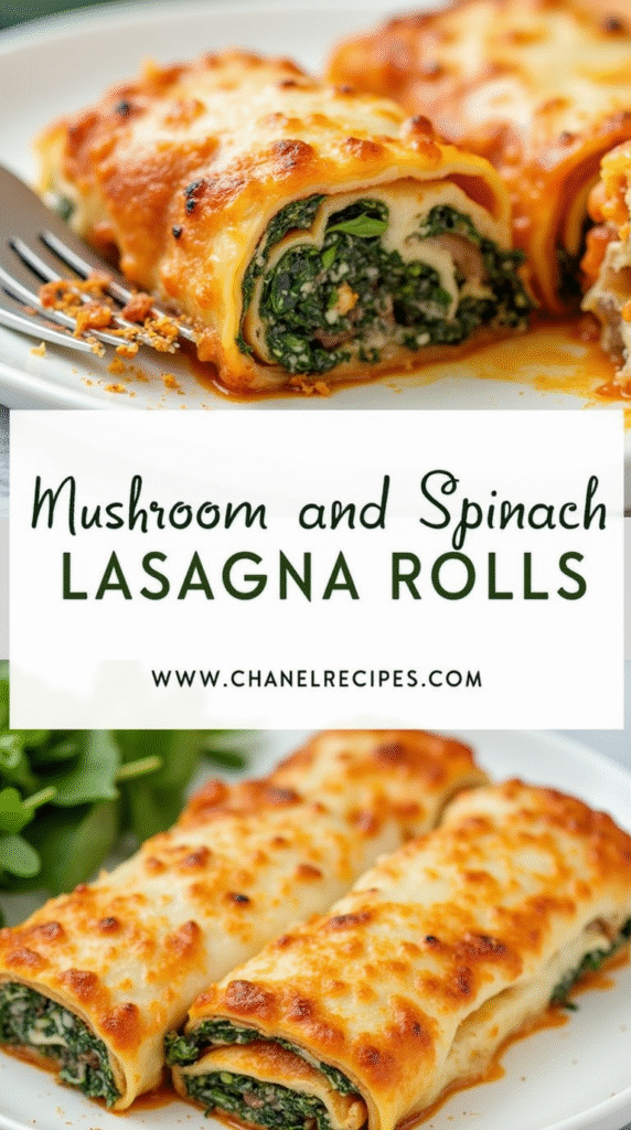 Mushroom Lasagna Rolls