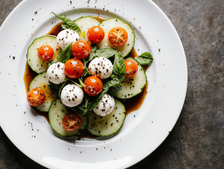 Easy Cucumber Caprese Salad